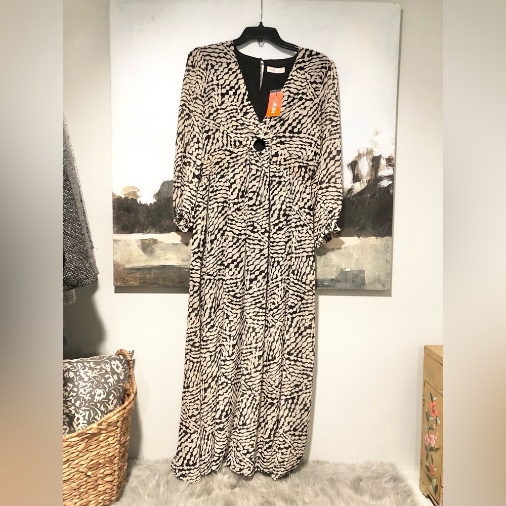 Black and Tan Maxi Dress